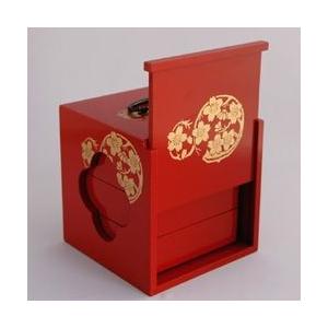 訳あり商品 アウトレット 送料無料 遊山箱(ゆさん)朱色 懐かしい手提げ
