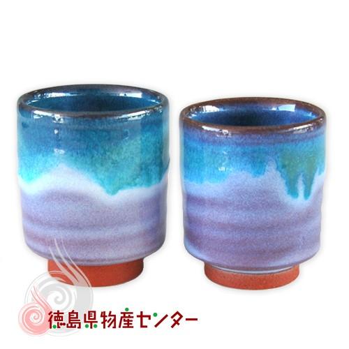 大谷焼 森陶器 夫婦湯呑 化粧木箱入(オリベ) 徳島 伝統 工芸品 和食器 