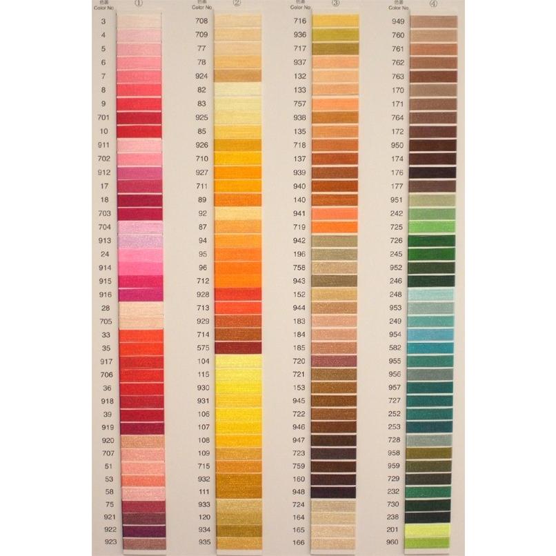 キングスターミシン刺繍糸 50番 250m 272色 色番3〜358まで 3個1セット