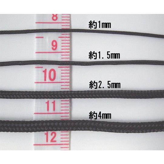 ケブラーコード 黒 サンプル 太さ1,1.5,2.2,3.2mmを各10cmづつ