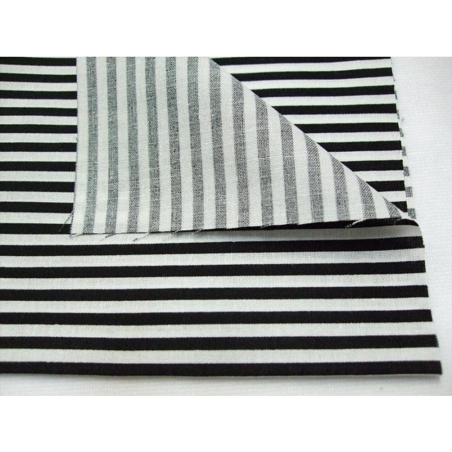 柄物カットクロス ストライプ 黒 約35×50cm 綿100％ 1枚入
