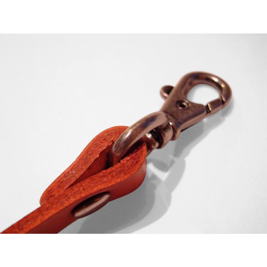 バッグ用本革レザー持ち手 赤 約1.5cm幅×40cm ナスカンタイプ