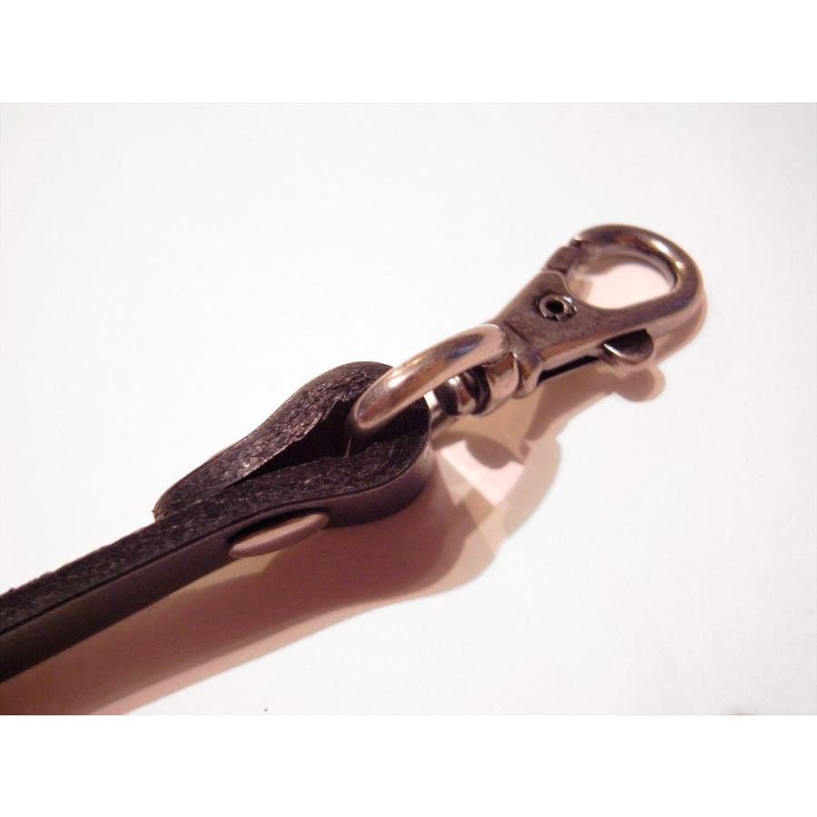 バッグ用本革レザー持ち手 黒 ブラック 約1.5cm幅×40cm ナスカンタイプ