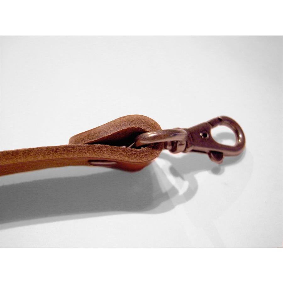 バッグ用本革レザー持ち手 茶 ブラウン 約25mm幅×60cm ナスカンタイプ