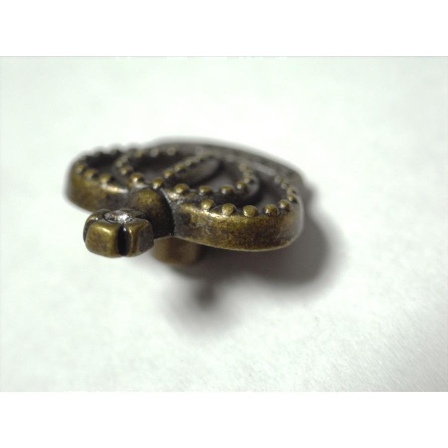 簡単取付け ネジ式飾りマグネットホック クラウン 王冠 アンティーク