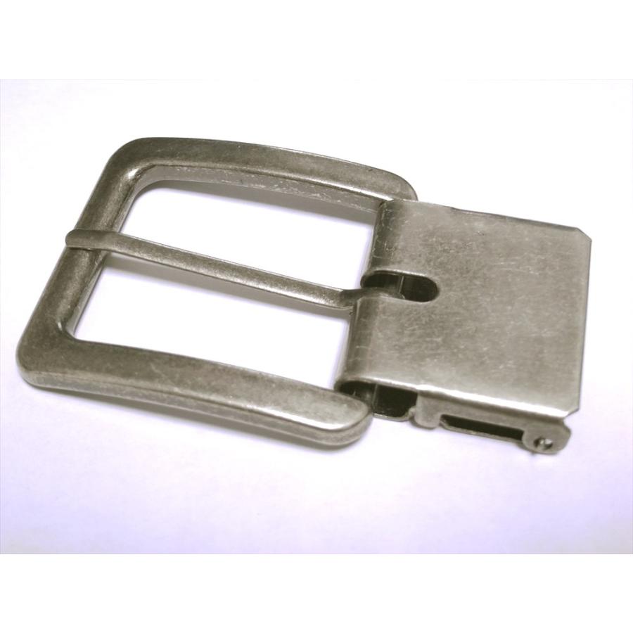 金属 ズボンベルト用バックル 約40mm巾ベルト用 アンティークシルバー