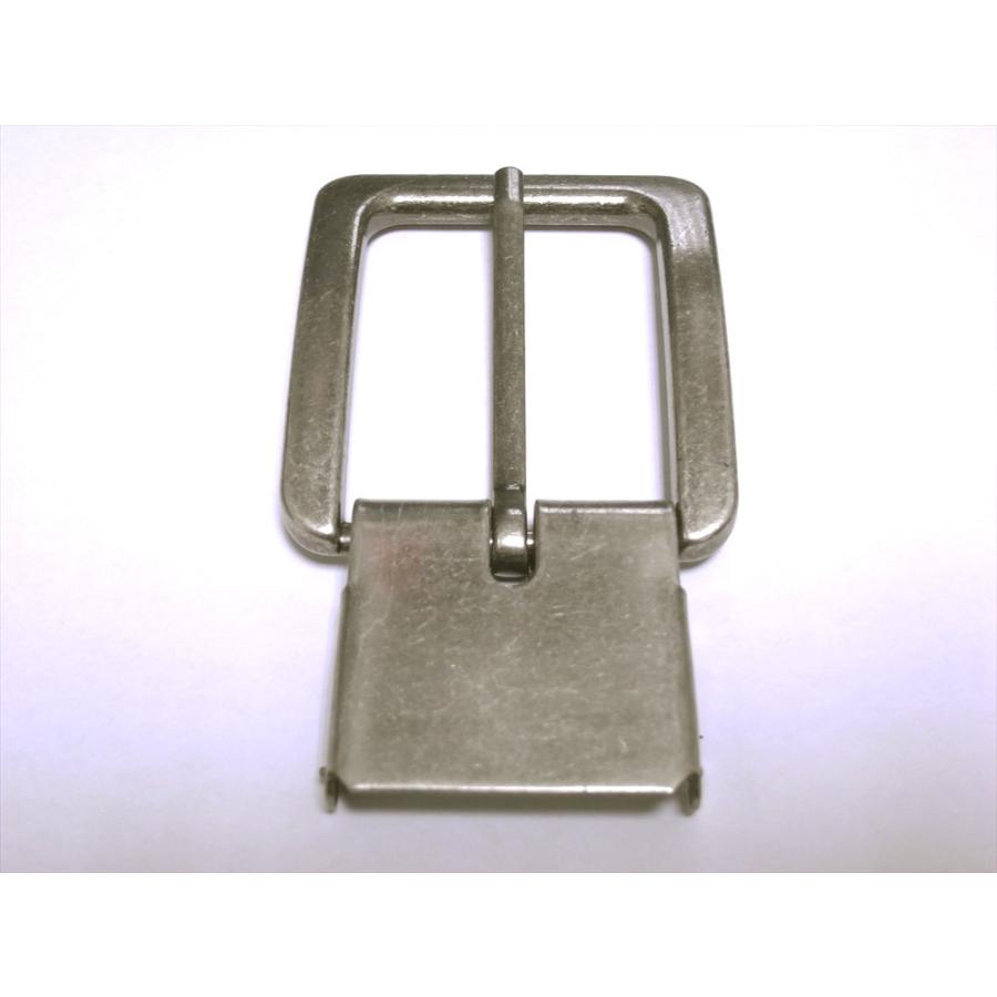 金属 ズボンベルト用バックル 約40mm巾ベルト用 アンティークシルバー