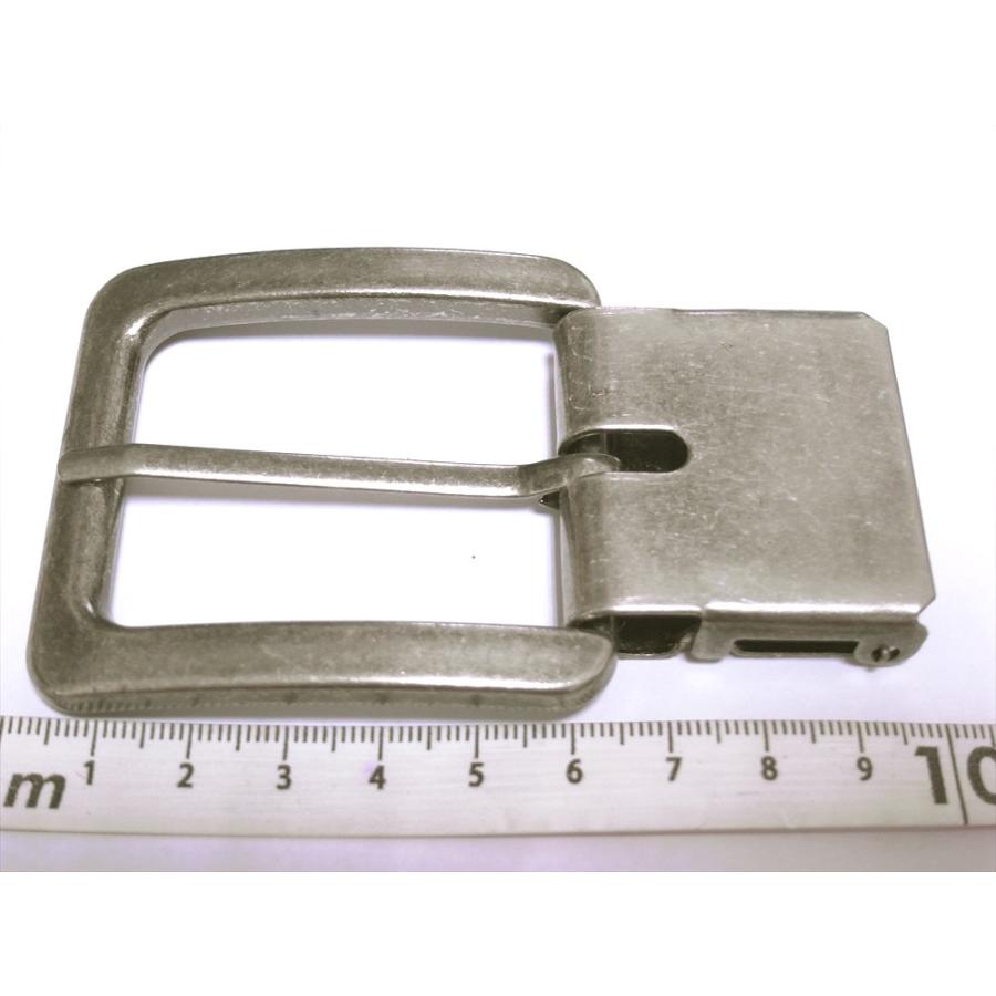 金属 ズボンベルト用バックル 約40mm巾ベルト用 アンティークシルバー