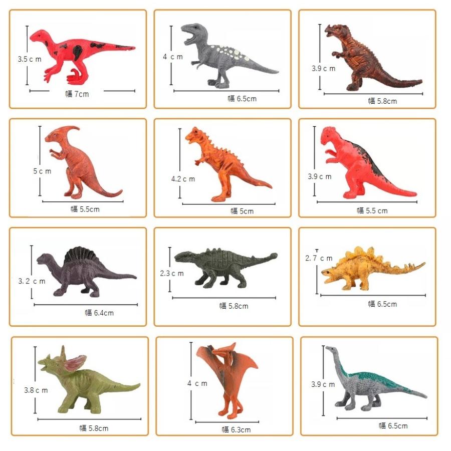 恐竜 おもちゃ　12種類 60体セット　ギフト プレゼント 誕生日 　男の子　女の子｜tokusurube｜07