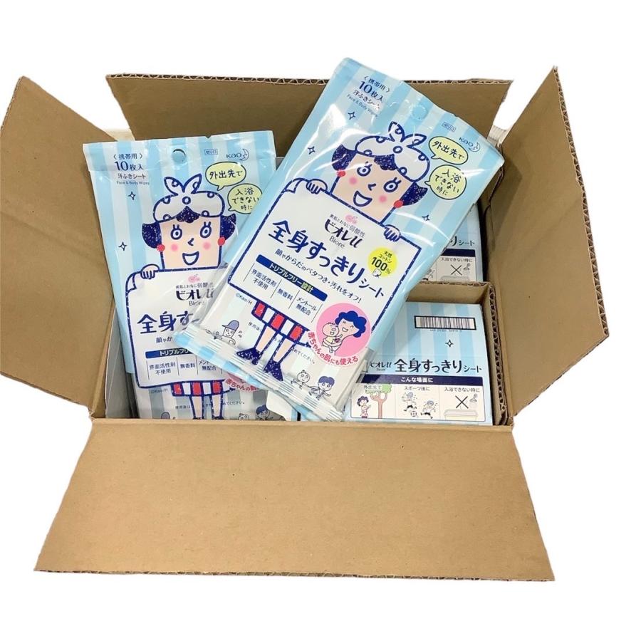 Biore ケース売り 花王 ビオレU 全身すっきりシート 10枚入×24個 無香