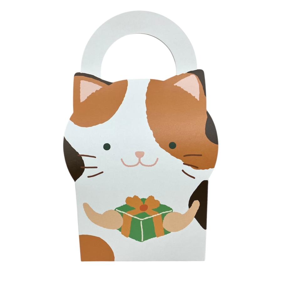 ヤマニパッケージ アニマルBOX 親ミケねこ 10枚入 16-363X ハンドル付