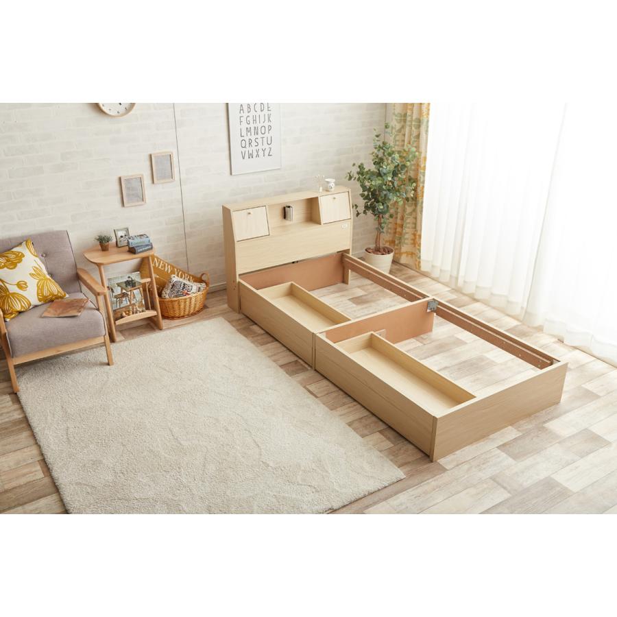 セミダブル ベッド フレーム 送料無料 Alloys(アロイス) 引出し付