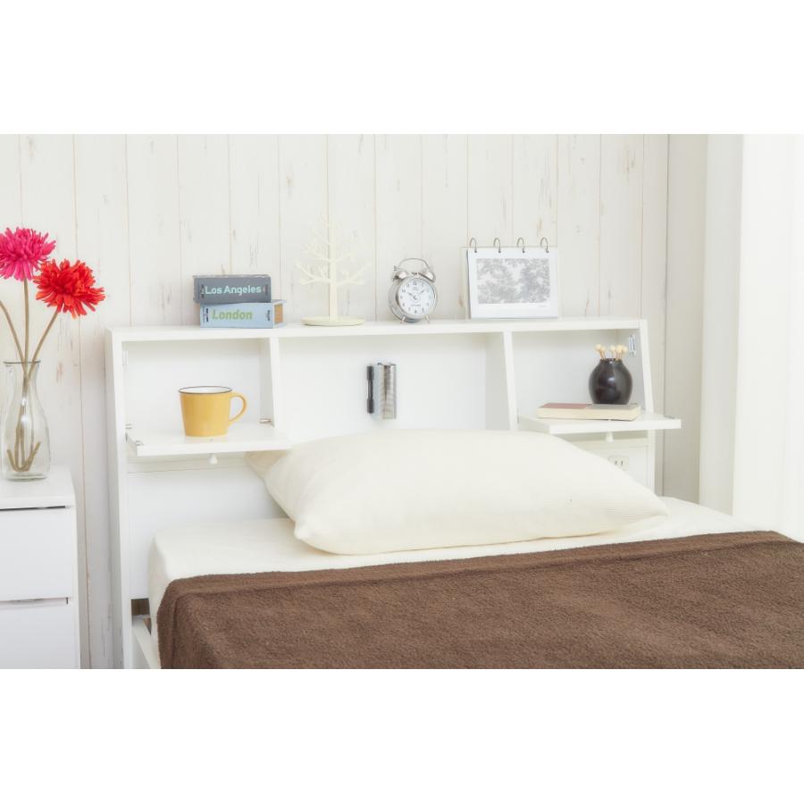 セミダブル】Alloys(アロイス)引出し付ベッドフレームのみ ホワイト