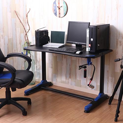 ゲーミングデスク 送料無料 GAMING DESK XeNO（ゼノ） イージー01 BLUE PCデスク ゲームデスク 不二貿易