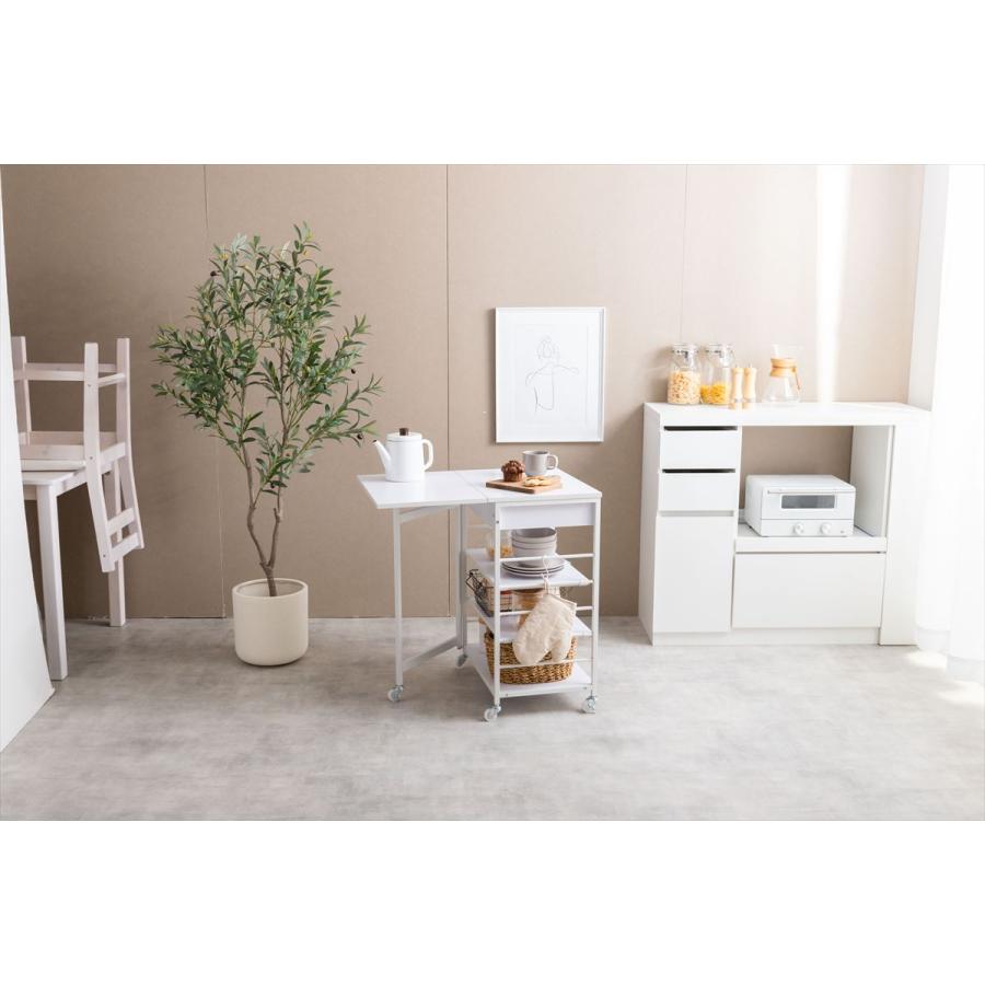 キッチンワゴン コンパクト 伸縮 幅36〜69cm Cammy 伸縮式キッチン