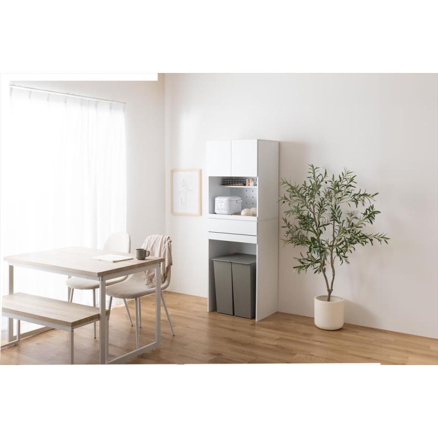 ゴミ箱収納付きレンジ台 レンジ台   ゴミ箱収納 キッチンボード 幅58cm Keuken  キッチン収納 送料無料 イーナの画像