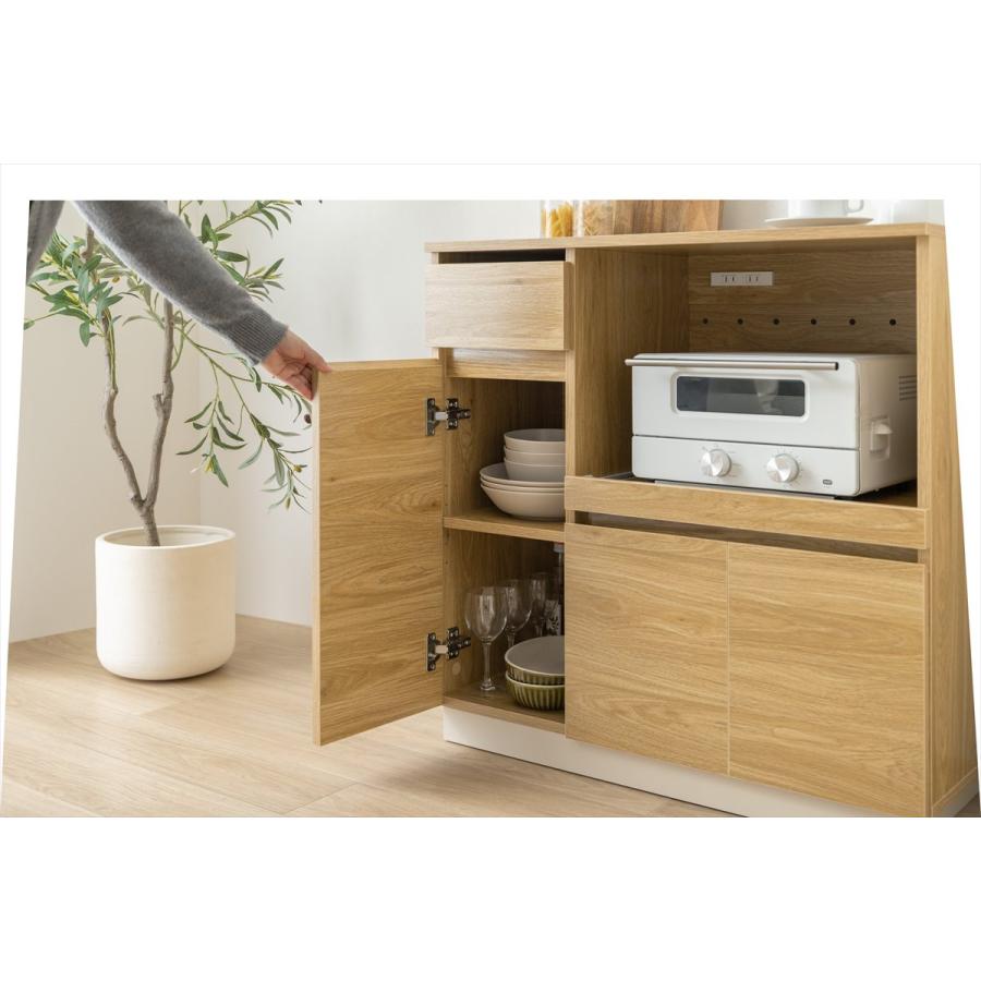 レンジ台 幅80cm キッチン収納 スライド棚付き ナチュラル レンジ台 幅80cm 幅80cmレンジ台キッチンラック レンジボード スライド