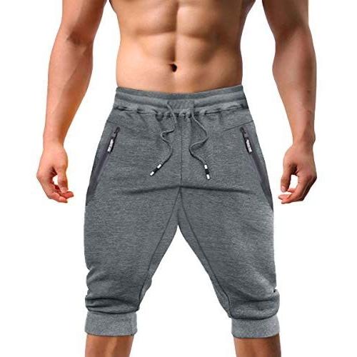 吸汗 メンズ トレーニングパンツ ジョガー ジャージ 7分丈パンツ Kefitevd ハーフパンツ 2xl ダークグレー ランニングパンツ パンツ ズボン 超目玉 Www Shamir Com Mx