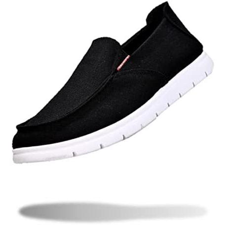 21人気no 1の Granwille カジュアル スニーカー スリッポン メンズ 靴 デッキシューズ 折り畳み 旅行用 キャンバス ブラック 27 0 Cm