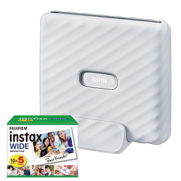 フィルム50枚付)富士フィルム チェキリンクワイド アッシュホワイト  