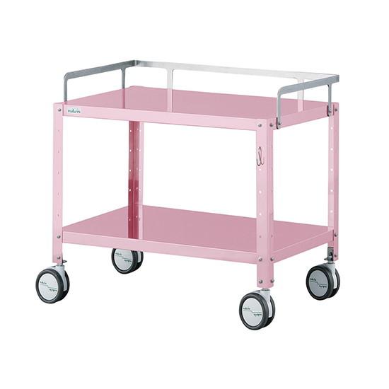 ナビス（アズワン）　ミニカラフルステンワゴン（フック付き・低床タイプ）　レギュラー　ピンク 　MCSWR-2PF　4589638294105