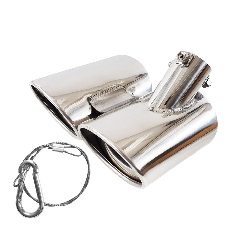 マフラーカッター　サイド出し　未使用品 脱落防止ワイヤー付き」下向き マフラーカッター スラッシュ ダブル