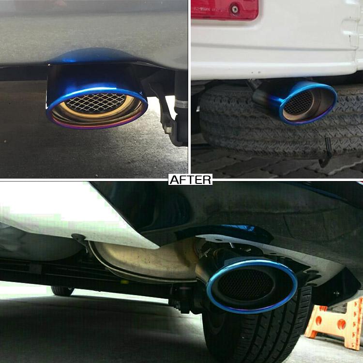 TOYOTAクラウン チタンブルーカラーマフラーカッター 【A】2個【2185