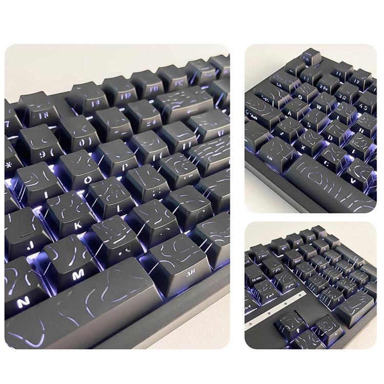 メカニカルキーボード用キーキャップセット カスタムデザイン メカニカルキーボード用 キーキャップセット ブラック PBT素材 十字軸