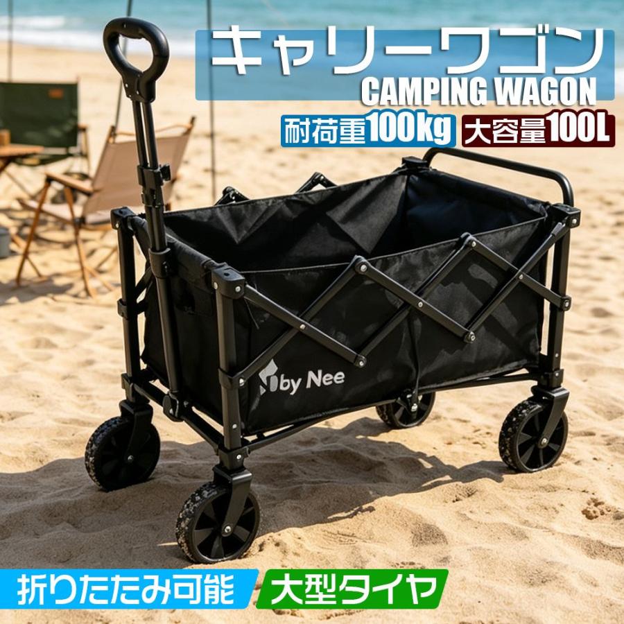 キャリーワゴン 折りたたみキャリーカート 大容量 耐荷重100KG 軽量6KG