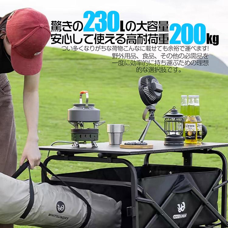 大容量230L 後部展開可】キャリーワゴン ブレーキ付き 長物対応