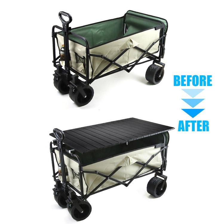 ワゴンキャリー キャリーワゴン テーブル付き 2WAY大容量180L耐荷重200kg後部展開可