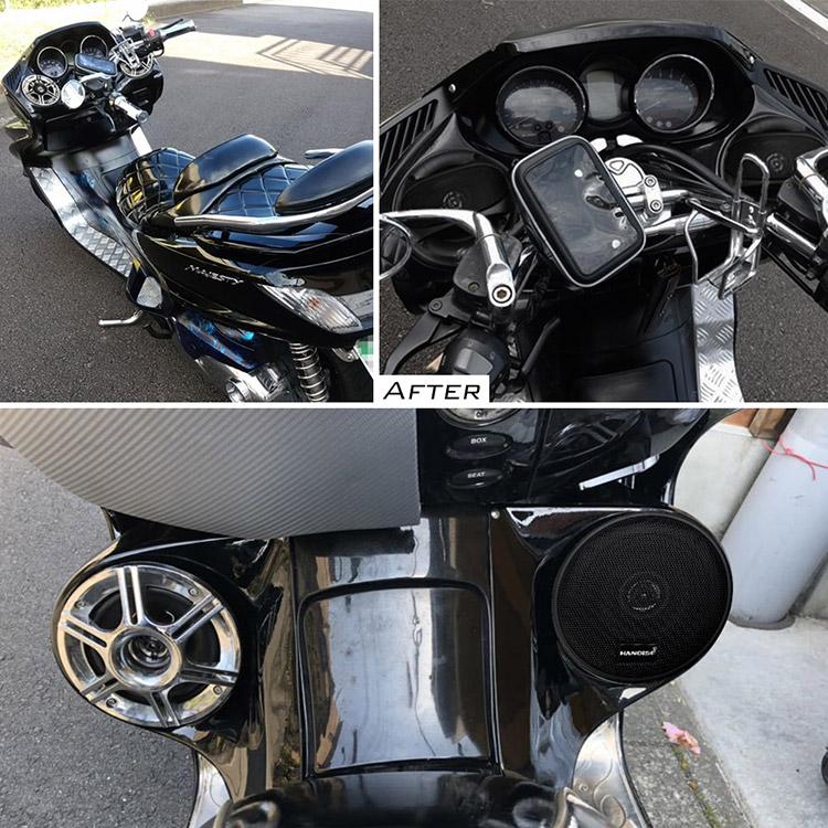薄型 10cm 4インチ 2ウェイスピーカー 黒色 カーボン 防水