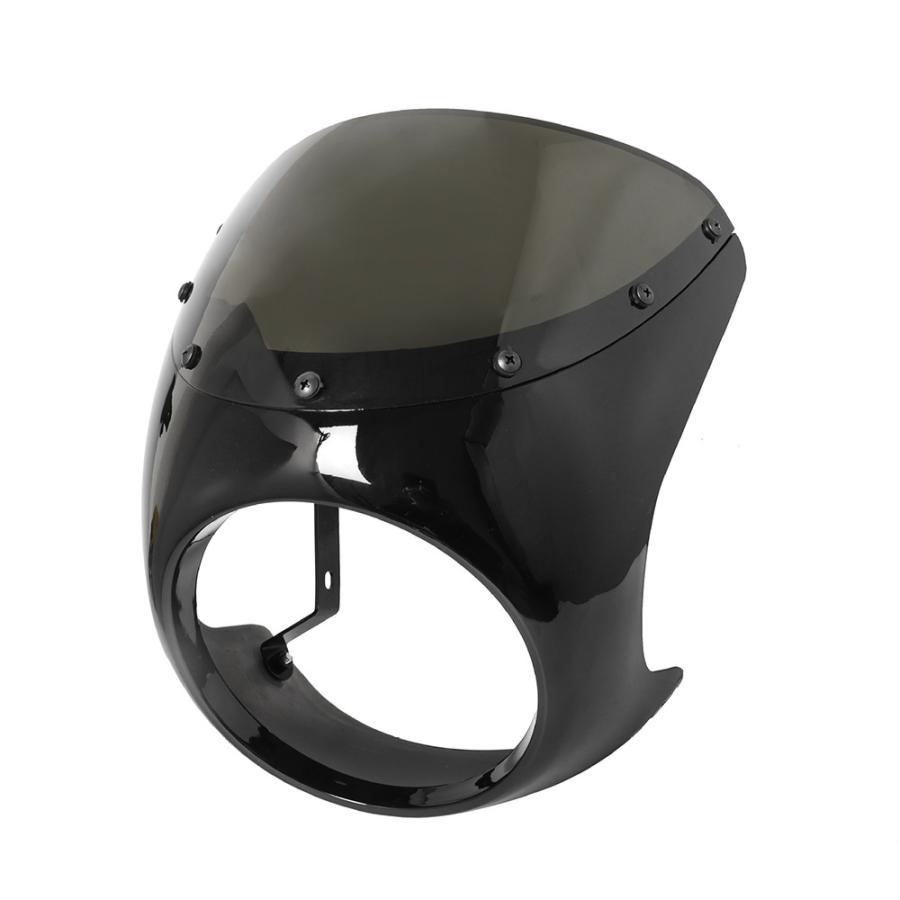 バイク用 ヘッドライトカウル ブラック 汎用 バイク用 ヘッドライトカウル フロントカウル 防風 スクリーン