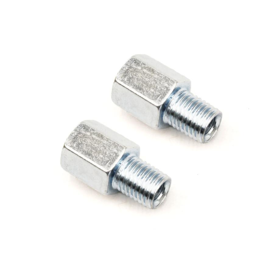 真鍮　ツイスト　ミラー　10mm変換付き ミラー変換アダプター ミラー10mm→車体10mm 正ネジ 左右セット【貫通
