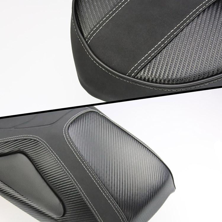 ホンダ対応 PCX125/150/160(JF81/JF84/KF30/JK05/JK06/KF47)用 カスタムシート完成品 ブラック＆カーボン調 2CM シート下げ_5