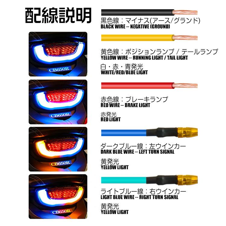 バイク LED リア ブレーキ テールライト ランプCB650R/CBR650R/CB250R