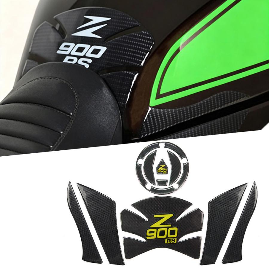 Z900RS カーボンタンクパッド キャンディトーングリーン ZR900C カワサキ対応 Z900RS用 タンクパッド Bタイプ サイド防滑パッド 6点
