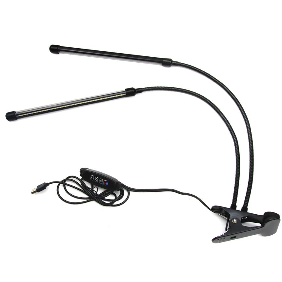 植物育成ライトLED フルスペクトル 10段階調光 USB給電 栽培ライト 360