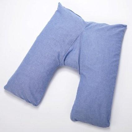史上一番安い Ｖ字型 安眠枕 ポリエステルわた 全寝姿勢対応らくらく枕 ブルー無地カラー 枕、ピロー