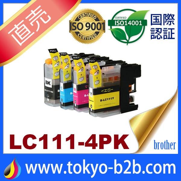 LC111 LC111-4PK 4色セット 中身 ( LC111BK LC111C LC111M LC111Y ) 互換インク brother 最新バージョンICチップ付｜tokyo-b2b