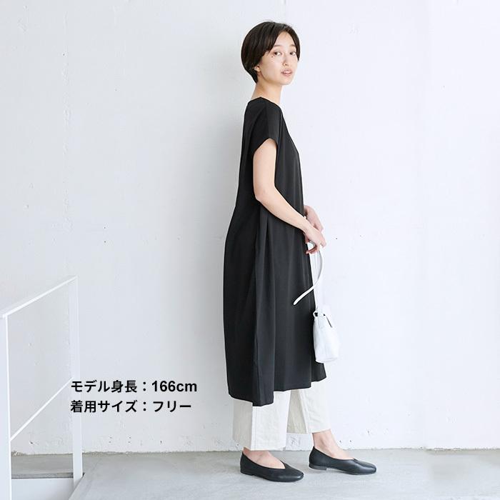 夏ワンピース 50代 40代 きれいめ 接触冷感 強撚糸 コットン100% バックギャザー ワンピース 日本製 | TOKYO BASIC | 19