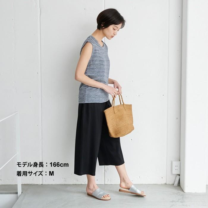 ガウチョパンツ コーデ 40代 オーガニックコットン100 ワイドクロップドパンツ 日本製 So 04 01 Tokyobasic 通販 Yahoo ショッピング