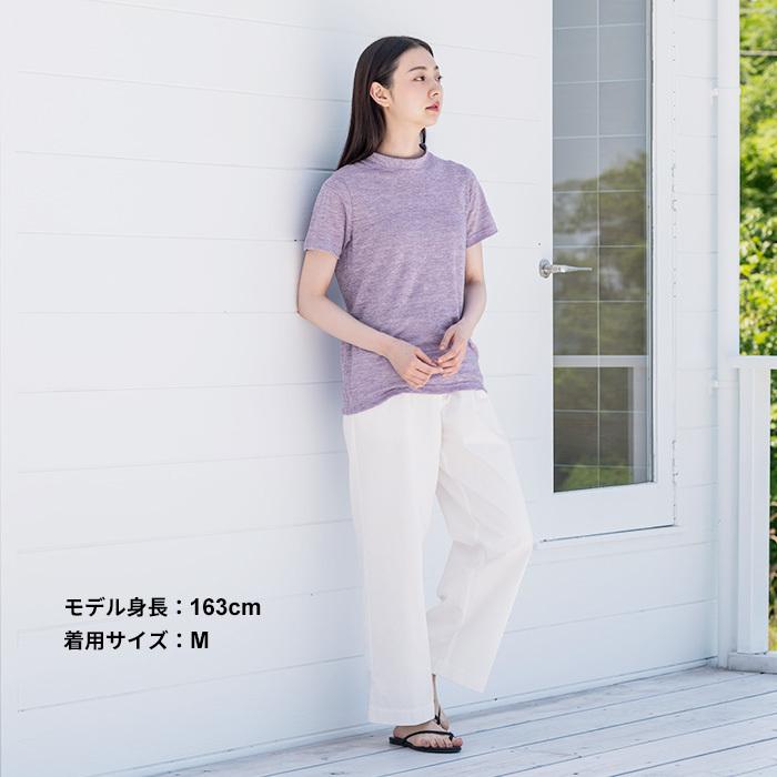 tシャツ レディース 半袖 速乾 プレミアム リネン100％ モックネック 日本製 40代 50代｜tokyo-basic2012｜14