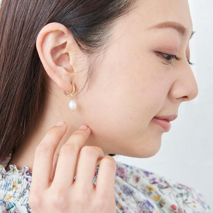TOKYO BASIC パール イヤリング 揺れる 淡水パール イヤリング 日本製 
