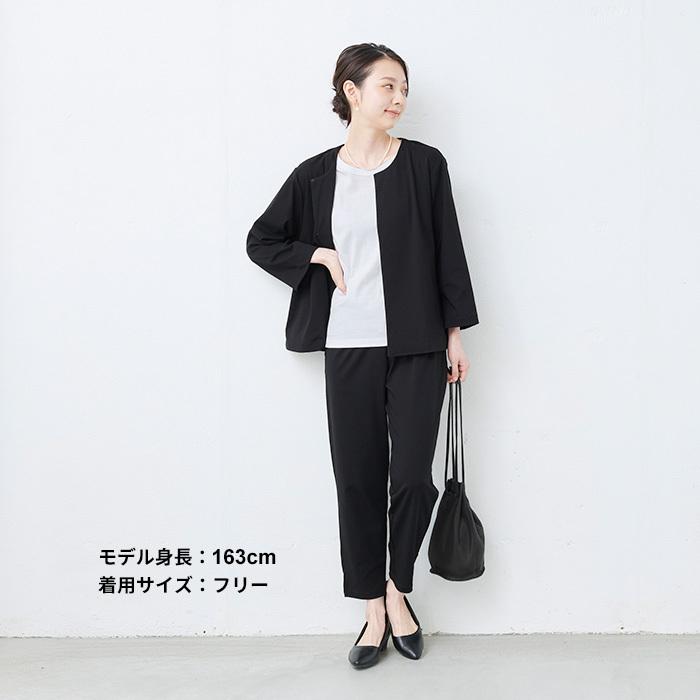 ノーカラージャケット レディース 50代 強撚糸コットン100％ こなれ ジャケット 日本製 綿100％ フォーマル 接触冷感 | TOKYO BASIC | 16