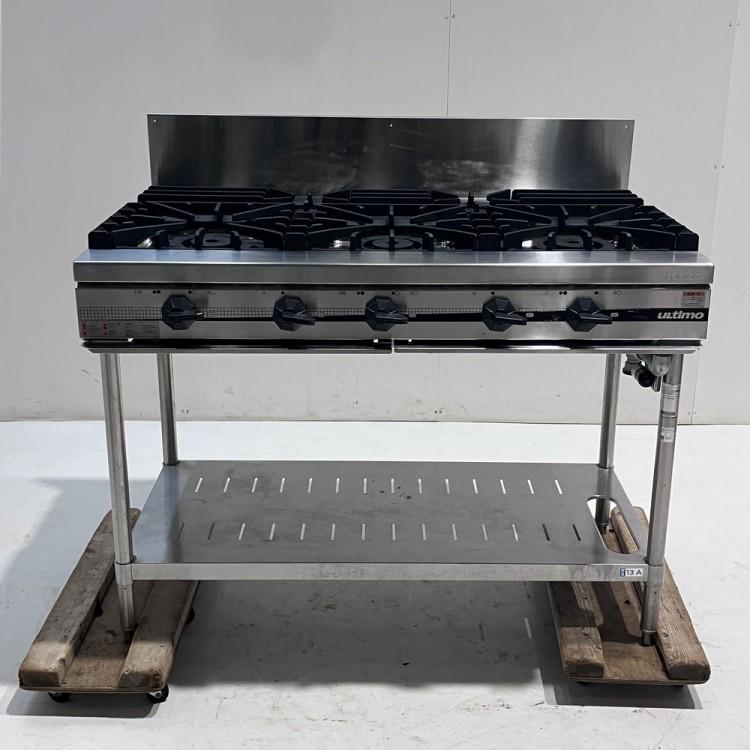 タニコー 5口ガステーブル TSGT-1232A(改)※備考欄必読 中古 1ヶ月保証 2019年製 都市ガス 幅1200x奥行750 厨房【無限堂東京町田店】の画像