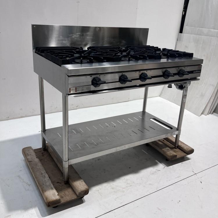 タニコー 5口ガステーブル TSGT-1232A(改)※備考欄必読 中古 1ヶ月保証 2019年製 都市ガス 幅1200x奥行750 厨房【無限堂東京町田店】の画像