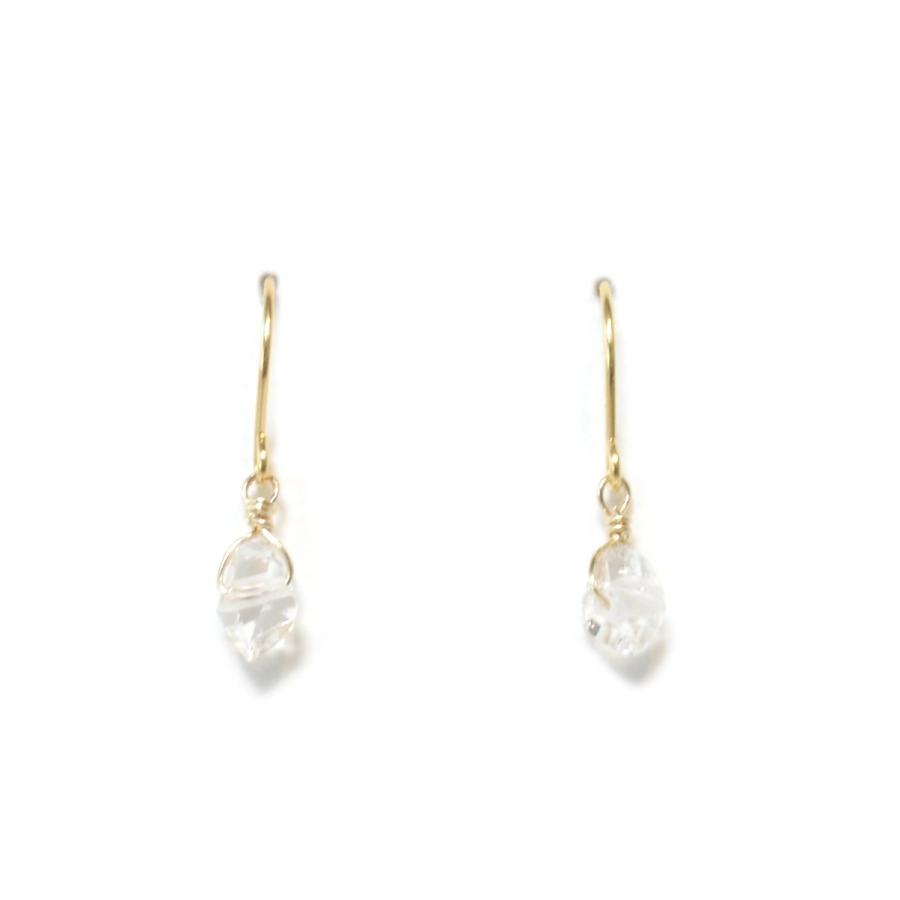 ピアス レディース ハーキマーダイヤモンド 14KGF フックピアス 決算大