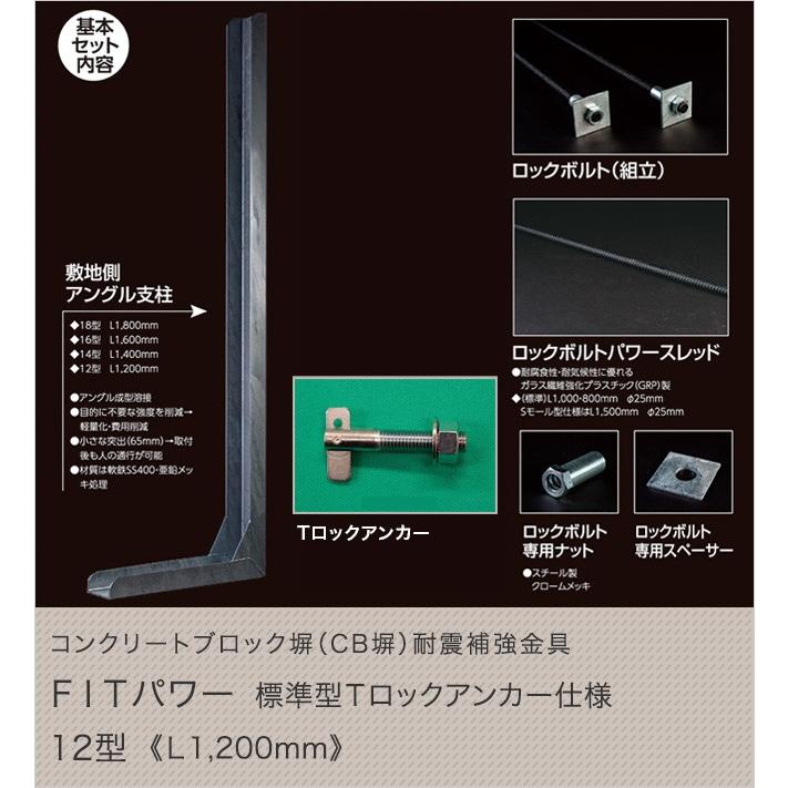 コンクリートブロック塀 Cb塀 耐震補強金具 Fitパワー標準型tロックアンカー仕様 12型 L1200mm 70020041 東京ガーデニングスタイル 通販 Yahoo ショッピング