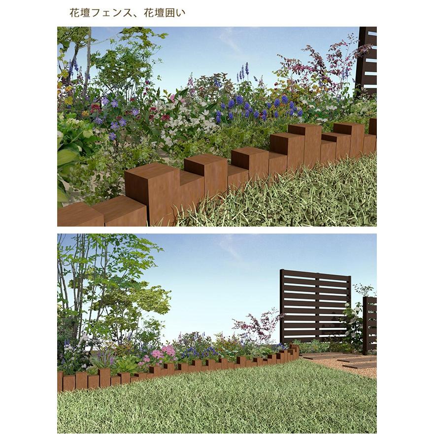 商品名：ウリン短尺材90x90xL300mm ※5本セット【花壇フェンス、花壇囲い、土留め、間仕切り、その他お庭のDIYアイテム】※サイズには誤差があります。の画像